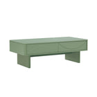 Manhattan Comfort Ella 47.2" Modern Coffee Table - Sage Green-Thick Rectangular Sled Legs Offer Stability and a Unique, Modern Twist on a Classic Sled-Base