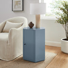 Modway Kade Faceted Semi-Gloss Side Table - Stillwater Blue-Cabinet Storage with Fixed Shelf