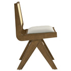 Modway Thera Vegan Leather and Cane Dining Side Chairs - Weathered Oak/Stone - 2 Pack-7