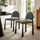 Modway Hayley Upholstered Fabric Dining Side Chair - Black/Anthracite-Tapered Metal Legs