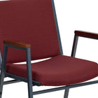 Flash Furniture HERCULES Series Heavy Duty Burgundy Patterned Fabric Stack Chairs with Arms - 4 Pack-Contoured Cushions
