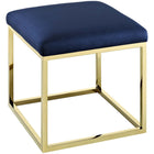 Modway Anticipate Ottoman - Gold/Navy-Elegant Tufted Buttons