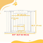 PawHut Dog Gate Walk Through Pet Gate with Small Door - 30"-41" W x 30" H-Arched design enhances aesthetics for hallways, kitchens and bottom stairs