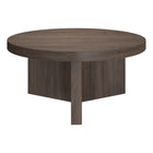 Hudson&Canal Holm 32"W Round Coffee Table - Alder Brown-Table is made of high-quality and durable MDF and PVC materials