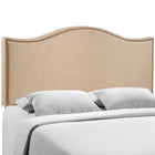 Modway Curl Nailhead Upholstered Queen Headboard - Cafe-Fine linen upholstering