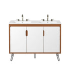 Modway Energize 48" Double Sink Bathroom Vanity - Cherry/White-Assembly Required