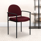 Flash Furniture Comfort Burgundy Fabric Stackable Steel Side Reception Chair with Arms-CA117 Fire Retardant Foam