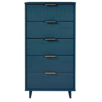 Manhattan Comfort Granville 23.62" Modern Tall Narrow Dresser - Midnight Blue-Modern- Contemporary with a taste of Glam -Tall and Narrow Dresser for Bedroom Use.
