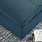 Modway Commix Down Filled Overstuffed Ottoman - Azure-Down Feather and Cotton Cushions