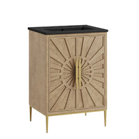Modway Awaken 24" Bathroom Vanity - Oak/Black-MDF and Solid Wood
