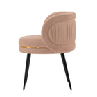 Manhattan Comfort Kaya 22.83" Modern Velvet Upholstered Dining Chair - Nude-Inner Seat Depth: 20.08 in. Seat Height: 19.29 in. Inner Seat Width: 20.28 in