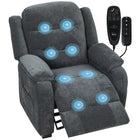 HOMCOM Power Massage Recliner with Quiet Motor - Dark Grey-Eight massage points target back, lumbar, thighs and legs easing everyday fatigue