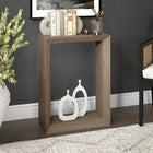 Hudson&Canal Osmond 22"W Console Table - Antiqued Grey Oak-Finished in wood-look antiqued gray oak