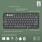 Logitech Pebble Keys 2 K380s, Multi-Device Bluetooth Wireless Keyboard with Customizable Shortcuts, Slim and Portable - Graphite-Go for Longer: This wireless keyboard gives you hours of use with a 3-year battery , auto-sleep power-saving mode, and 50% more battery life , for worry-free usage, batteries included
