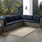 Modway Rim Solid Border Indoor/Outdoor Area Rug - 8 ft W x 10 ft L - Grey/Beige-Tight Low Pile Weave