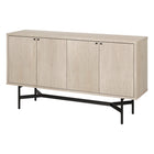 Hudson&Canal Richmond 58"W Buffet Table - Alder White-The top has a weight capacity of 75lbs, inside storage area can hold 35 lbs on each shelf