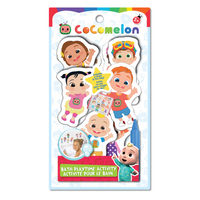 Tara Toy Cocomelon Bath Playtime Set-Includes 8 Foam bath characters for the popular kids show, bath crayon and mesh bag