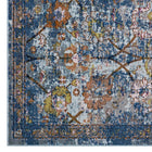 Modway Minu Distressed Floral Lattice Area Rug - 4 ft W x 6 ft L - Blue Grey Yellow/Orange-100% Polypropylene