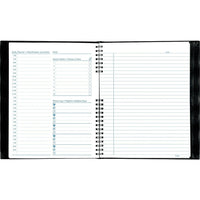 Blueline Undated NotePro Daily Organizer, 9-1/4" x 7-1/4", Black, Bilingual-NotePro twin-wire binding with hard cover