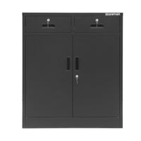 Storemax Premium Steel Horizontal Multi-functional Cabinet with 2 Drawers and 2 Doors-Reinforced Doors: Doors, with extra built-in support tabs, provides added strength and stability.