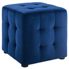 Modway Contour Tufted Cube Performance Velvet Ottoman - Navy-Cube Shaped Ottoman
