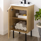 Modway Chaucer 18" Bathroom Vanity - Oak/White-Rattan Weave Door