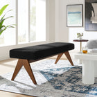 Modway Lyra 63" Boucle Upholstered Bench - Black-Padded Seat