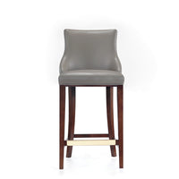 Manhattan Comfort Shubert 22.64" Modern Leatherette Upholstered Barstool - Dark Taupe-Modern Barstool with Backseat Perfect for Bar and Kitchen Use