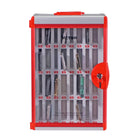 Victor Classroom Cell Phone Locker - 18.5" x 12.8" x 8.61" - Silver/Red- Lockable to keep phones safe & secure (includes 2 keys) 
