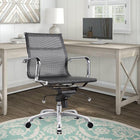 Plata Import Martha Office Chair Mesh Low Back Adjustable Height Metal Frame - Black-Aluminum Frame Construction