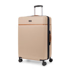 Bugatti Cannes Collection 30.50" Hardside Checked Spinner Luggage - Taupe-Made of lightweight and resistant ABS/PC with Pu trims