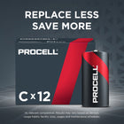 Duracell Procell C Alkaline Batteries - 12 Pack-Operating temperatures from -4F (-20C) to 129.2F (54C)