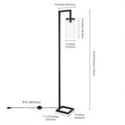 Hudson&Canal Malva 67.75" Tall Floor Lamp with Glass Shade - Blackened Bronze/Seeded-Product Dimensions: 9" L x 11" W x 67" H