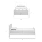 Modway Arlette Twin Size Wood Spindle Bed Frame - White-Solid Rubberwood