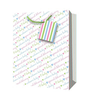 Millbrook Studios Baby Gift Bags - Large - Text - 12 Pack (47570)-12.75" x 5.38" x 10.38"