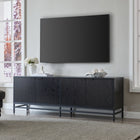 Hudson&Canal Campello TV Stand for TV's up to 78" - Black Grain-Features easy assembly