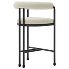 Modway Turin Curved Back Boucle and Metal Counter Stool - Black/Pearl-7