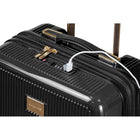Champs Luxe 3-Piece Hardside Luggage Set - Expandable - Black-Telescopic handle