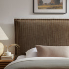Modway Camille Striped Linen Blend Twin Size Headboard - Earth Stripe-French Seam Detailing