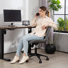 HOMCOM Armless 360-Degree Swivel Computer Desk Chair - Dark Grey-Colour: Dark Grey
