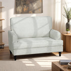 HOMCOM 45" Accent Chair with Turned Legs - Wide Seat for Living Room - Cream/White-Thick cushions ensure enhanced seating experience 
