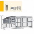 PawHut Large Chicken Coop, Wooden Hen House with Covered Run-A pull-out tray and opening roof make cleaning quick and effortless