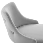 Modway Adorn Performance Velvet Bar Stool - Light Gray-Chair Weight Capacity: 300 lb