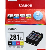 Canon CL-281XL Original Ink Cartridge Value Pack - High Yield - Black/Colour Combo Pack-For use with PIXMA TR8520, TR8620, TR8620a, TR7520, TR7620, TR7520 , TS6320, TS6220, TS6120, TS8320, TS8220, TS8120, TS702, TS702a , TS9120, TS9520, TS9520a, TS9521C, TS9521Ca