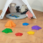 Outsunny Kids Balance Stepping Stones Stacking Obstacle Course 6-Piece Set-High density plastic can hold up to 176 lbs. 