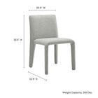 Modway Rhodes Fabric Upholstered Dining Chair - Dove Grey-Non-Marking Floor Glides