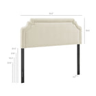 Modway Magnolia Upholstered Fabric Queen Size Headboard - Ecru-Padded Queen Size Headboard