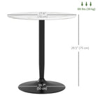 HOMCOM Round Dining Table with Steel Base & Non-slip Pad for Living Room - White-Its Φ19.75" (Φ50cm) base is large, round, and made of powder-coated steel for greater strength