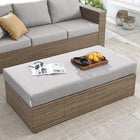 Modway Convene Outdoor Patio Rectangle Ottoman - Cappuccino/Grey-Powder-Coated Aluminum Frame