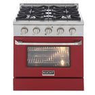 Kucht 30" KDF Series Pro Style Natural Gas Dual Fuel Range - Stainless Steel/Red-Extra-large convection oven with 4.2 cu. ft. capacity, featuring a 5-rack configuration and oversized oven window for enhanced visibility and flexible cooking